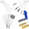 Набор из 15 щеток для чистки карбюратора с очистителями форсунок распылителя - иглы из нержавеющей стали и нейлоновые щетки
