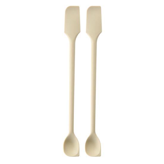 Double-Ended Silicone Spatula Thin Jar Scraper Small Makeup Scrapers Mini Food-Grade Scraper & Spreader for Jams Baking Cooking
