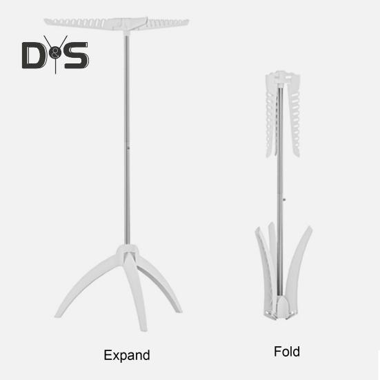 Складная вешалка для одежды с 3 штангами для подвешивания Высокая устойчивость Прочная несущая способность Простая установка Складная вешалка для брюк и пальто