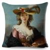 Vintage Style Woman Cushion Cover Decor Europe Lady Girl Print Pillowcase Polyester Pillow Case for Sofa Home Car