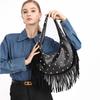 Fashion Personality Women's Underarm Bag Retro Leather Texture Tassel Rivet Bag Versatile Simple Trend Shoulder Bag