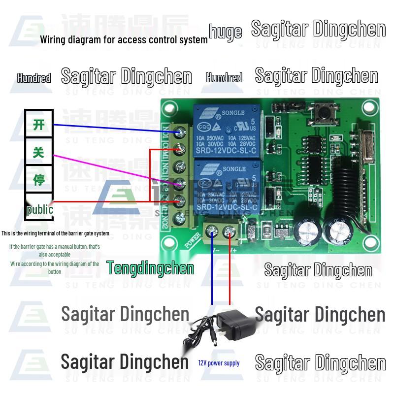 Waterproof Wireless 2-Button Remote Control Switch for 220V/380V Water Pump Motor