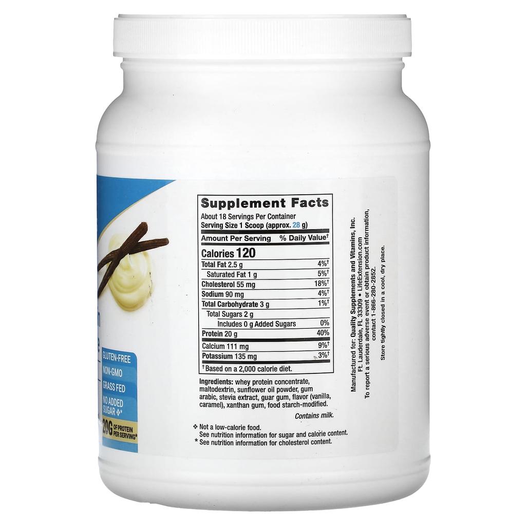 Life Extension Wellness Code, Whey Protein Concentrate, Vanilla, 1.10 Lb (500 G)
