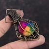 Rainbow Solar Quartz Druzy Pendant Copper Wire Wrapped Pendant Handmade Ethnic Pendant Copper Jewelry Gemstone Pendant Special Occasion Gift