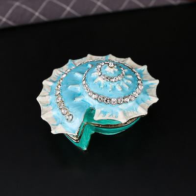 Новая Синяя Раковина Шкатулка для Украшений Кольца Серьги Шкатулка для Хранения Украшений Металлические Поделки Украшение Шкатулка для Украшений