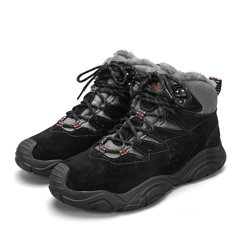 Fashion Men Winter Boots Plus Fur Cold-proof Warm High-top Cotton Shoes Daily Outdoor Warm Men Cotton Shoes Men's Snow Boots