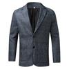 Men Suit Coat Business Coat Formal Lapel Plaid Print Long Sleeve Cardigan Double Buttons Patch Pockets Anti-wrinkle Groom Wedding Suit Jacket