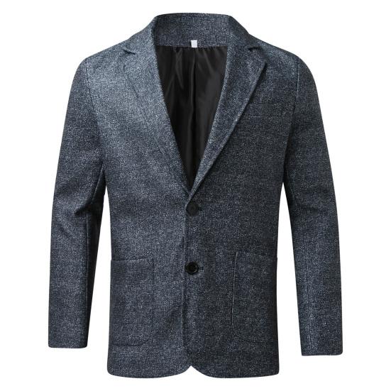 Men Suit Coat Business Coat Formal Lapel Plaid Print Long Sleeve Cardigan Double Buttons Patch Pockets Anti-wrinkle Groom Wedding Suit Jacket