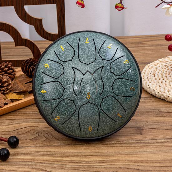 Steel Tongue Drum To Use 11 Compact Design Portable Easy Notes 6 Inches Rain
