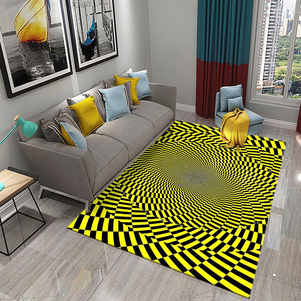 3D оптическая иллюзия психоделический ковер красочная геометрия ковер Vertigo гостиная спальня ванная комната вход нескользящий напольный коврик