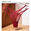 Cross Hollow Vintage Embroidered Thong Women's Thin Perspective Mesh Low Waist Strap Allure Sexy Panties 2280