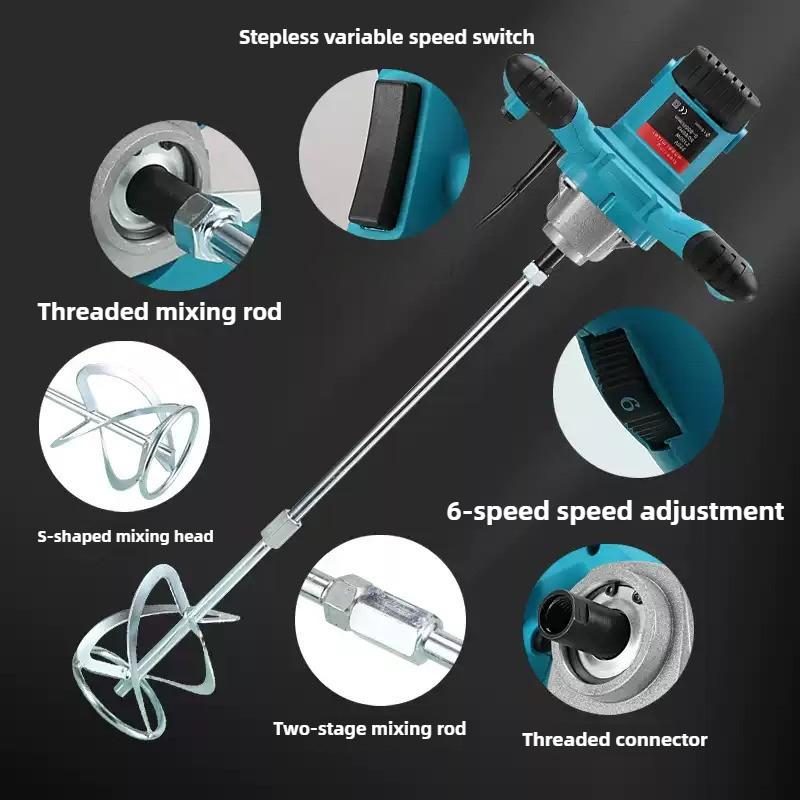 Многофункциональный ручной электрический миксер Портативный бетоносмеситель для краски и извести и цемента Промышленный рулевой миксер