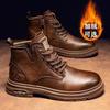 Fleece Warm Thickened Martin Boots Men's High-top Classic Shoes Fashionable and Comfortable Winter High-quality British Style Platform Boots