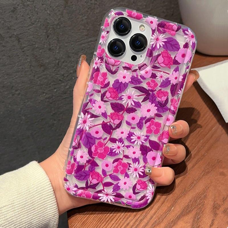 Flowers Graphic Print Clear Case For Redmi Note 13 12 Pro Plus 4G 5G 12S 11S 10S 12S 11S 10S Redmi 12 13C Protect Cover