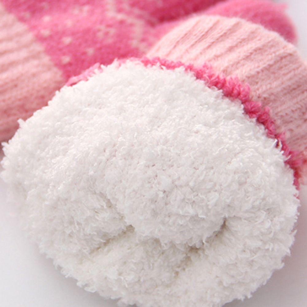 Утепленные детские вязаные перчатки с веревочкой для шеи Теплые варежки Осенне-зимние перчатки Мальчики Девочки