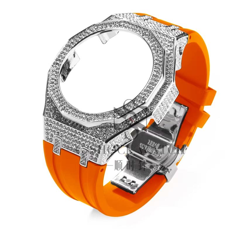 DAY Алмазный чехол для серии Casio GA-110/100/GD120 Металлический чехол Алмазный чехол «Звездное небо» Резиновый ремешок из смолы Аксессуары