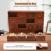 Vintage 16 Drawer Organizer, Wooden Storage Box with Label Holders for Jewelry, Cosmetics, Office Supplies