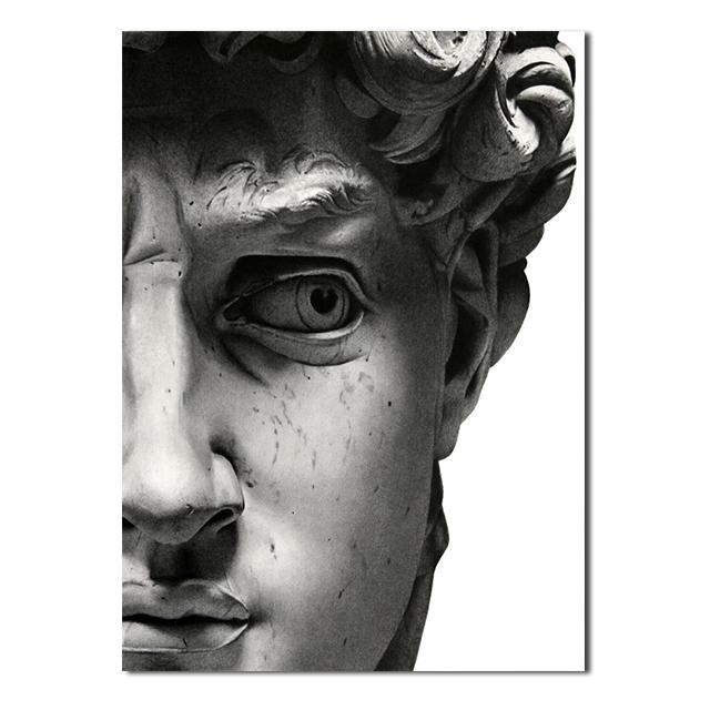 Настенная скульптура головы Давида, холст, картина, Скульптура Давида, граффити, художественный постер и принт для гостиной, домашний декор, фотографии