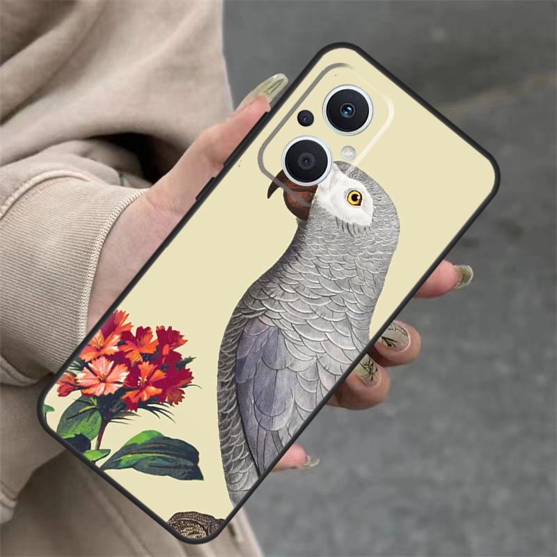 African Grey Parrot Case For OPPO Reno 7 8 Lite 10 11 12 13 14 Pro 8T 12F 13F 14F OPPO Find X8 X6 X9 Pro Cover
