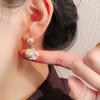 French Retro Oil Drop Pearl Flower Stud Earrings Female Niche Design Sense Personality Simple Versatile Temperament Earrings Earrings