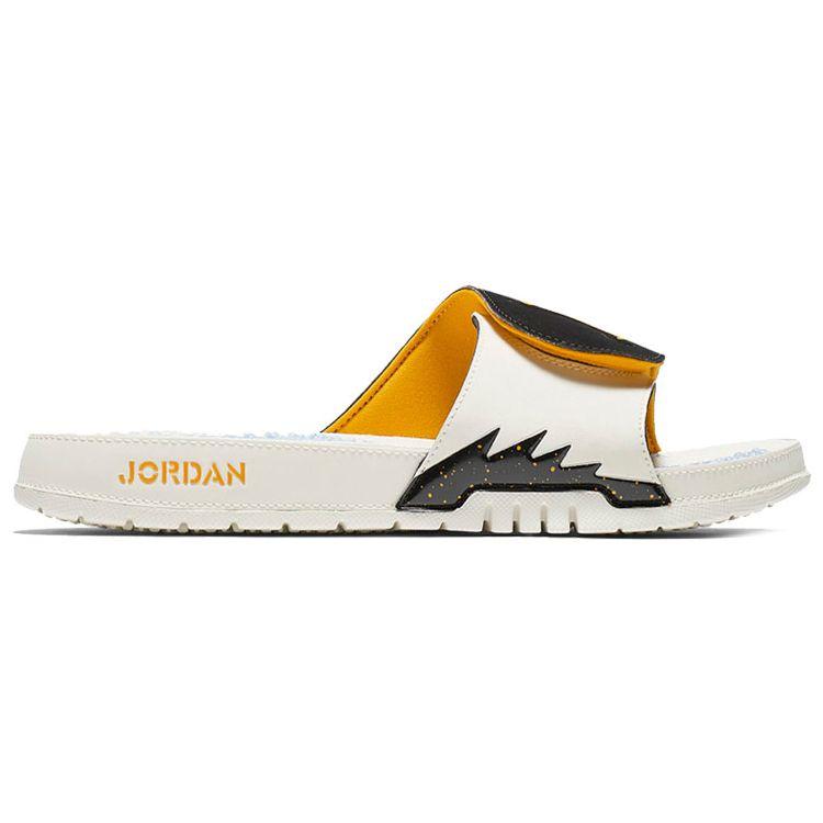 Air Jordan Hydro 5 Retro Slide Sail Orange Peel Men Sneakers Cream Black 555501-118