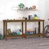 VidaXL Workbench Work Table Workstation Tool Bench Storage Bench Workshop Garage Honey Brown 822514