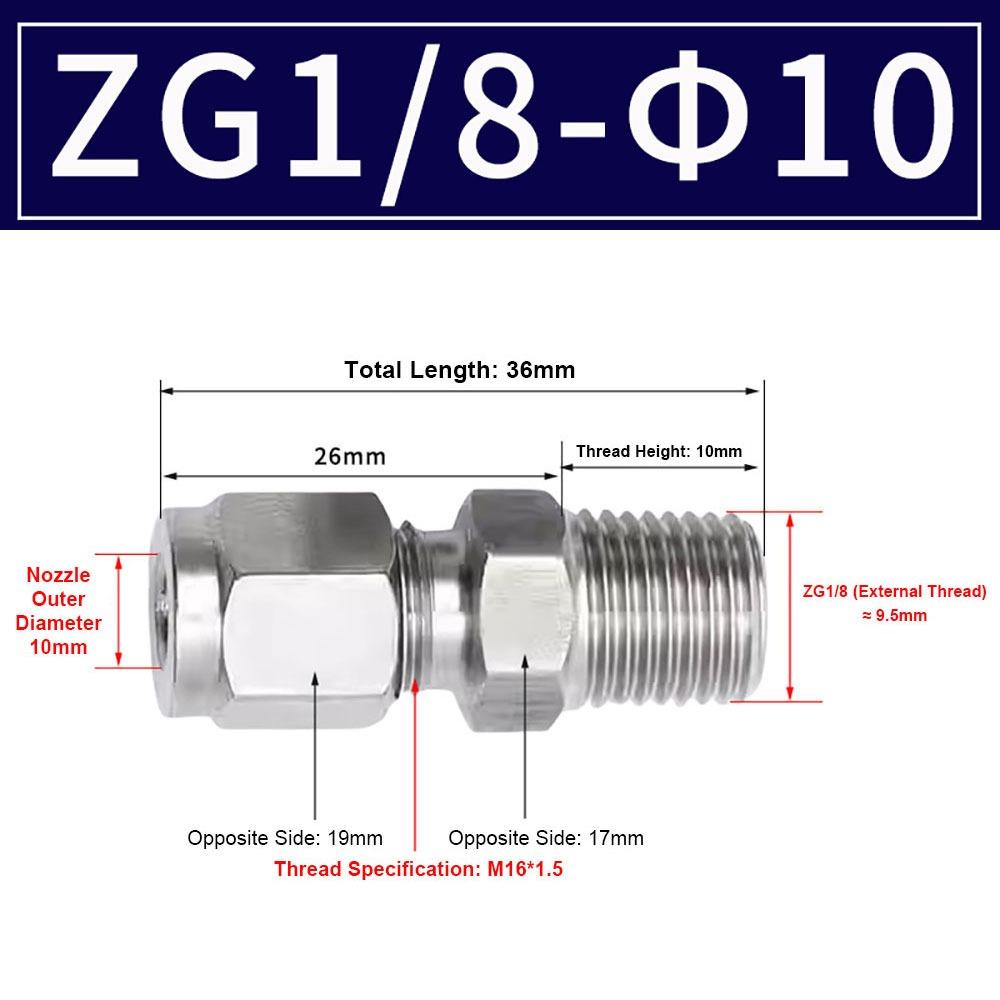 1 шт. Трубный соединитель из нержавеющей стали 304 Метрический фитинг ZG для масла, воды, газа