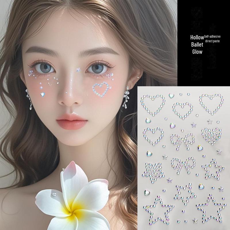 Shan Gen Crystal Diamond Eye Makeup Stickers с самоклеящимися стразами