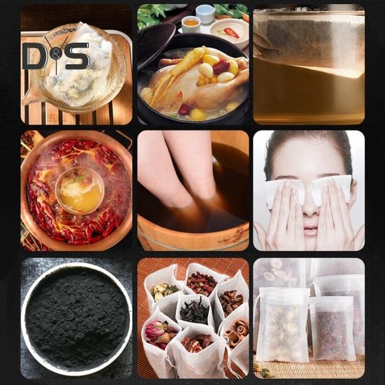 100 шт., портативные пакеты для диффузора чая, без BPA, практичные чайные травяные приправы, пустые фильтр-пакеты