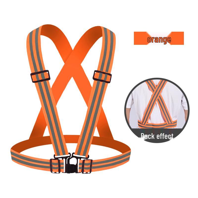 Светоотражающий жилет для езды на велосипеде, ночного бега, для работников ЖКХ и строительства с эластичными лямками для видимости и безопасности