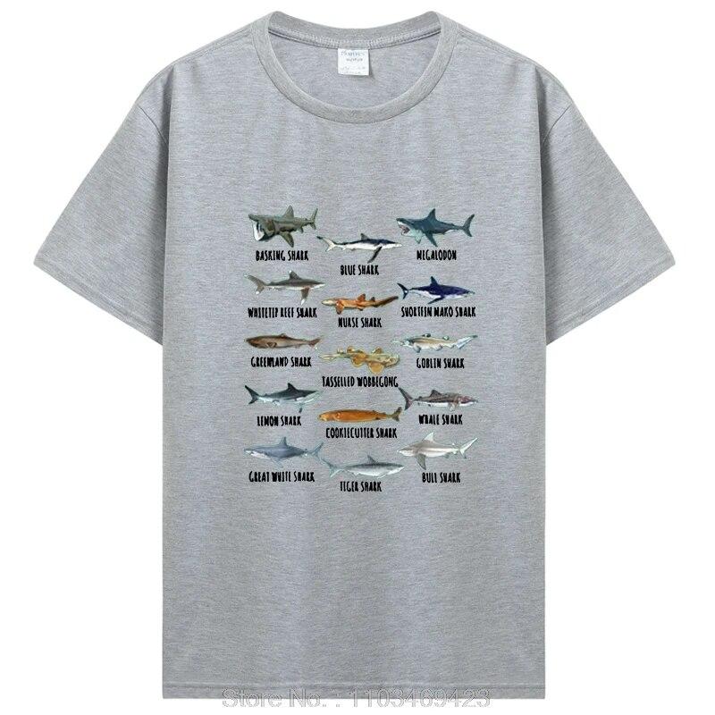 Футболка с видами акул, биология, разные виды акул, одежда с комиксами для детей и взрослых, футболки с графическим рисунком, топы, подарочная одежда