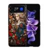 Exquisite Women's Loish Style Flowers Phone Case For Samsung Z Flip 7 6 5G Galaxy Z Flip4 Z Flip5 Z Flip3 Coque Black Hard PC Sh
