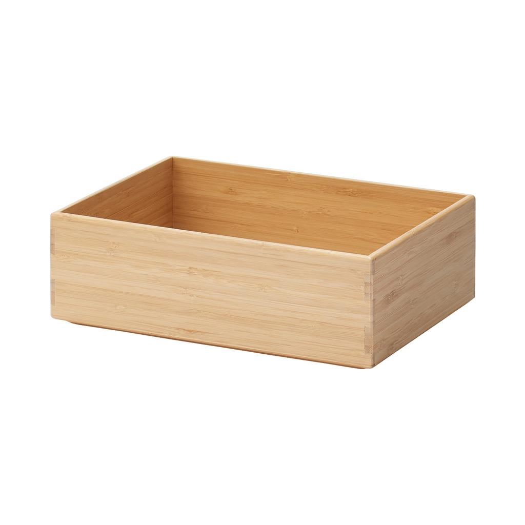 MUJI штабелируемый бамбуковый прямоугольный ящик для хранения 26 см Ш x Г x Номер продукта Подходит для ящика для хранения одежды, Половина, Маленький, 18,5 см 8,5 см В, 12047261,