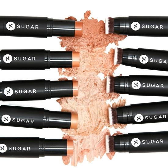 SUGAR Cosmetics Ace Of Face Foundation Stick with In-Built Brush | Lasts 24hrs | Full Coverage Foundation for Women | 12gm - 17 Raf