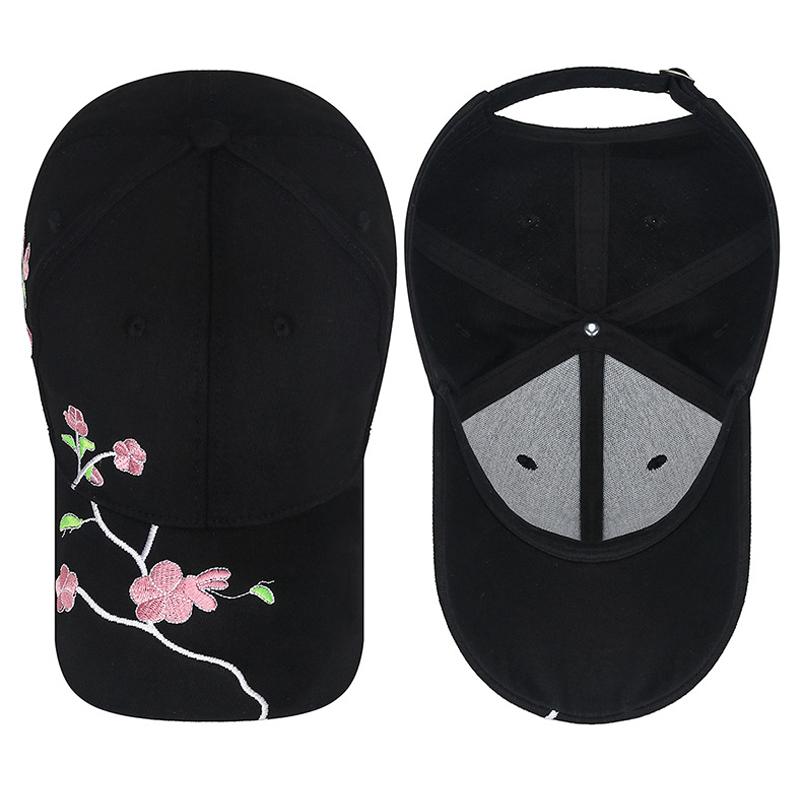 Spring Autumn Women's Cap Sunshade Sun Hat Plum Embroidered Baseball Cap