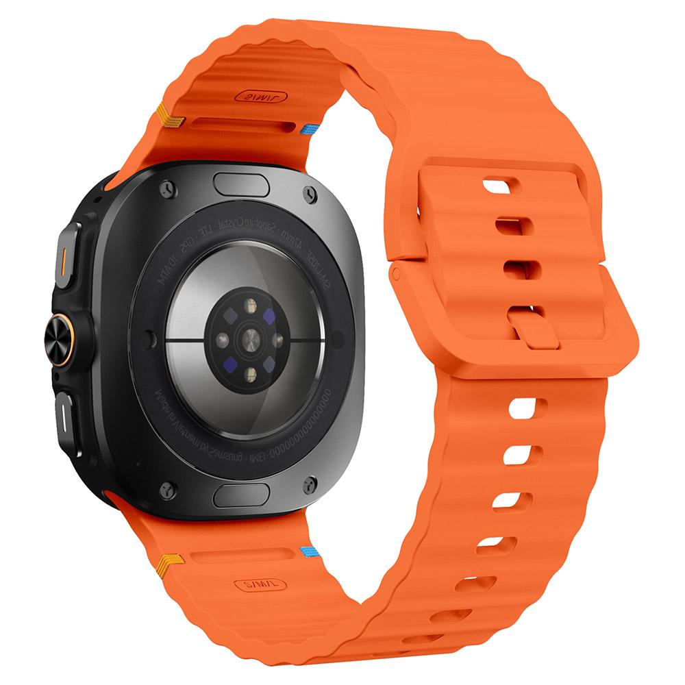 For Samsung Galaxy Watch Ultra 47mm Silicone Watch Strap Wave Stitching Wrist Band