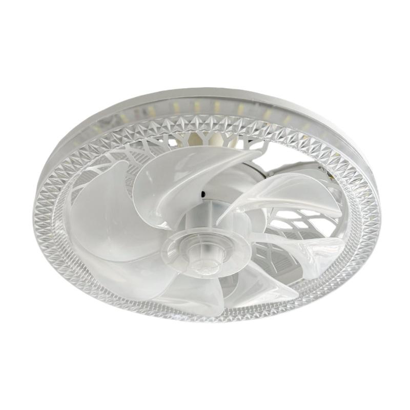 Потолочные вентиляторы с подсветкой, Лампа-вентилятор с цоколем и пультом, Диммируемый 3000K-6500K, Современный низкопрофильный потолочный вентилятор с цоколем для установки заподлицо