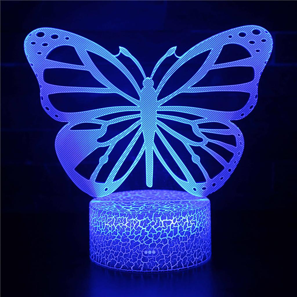 Butterfly LED Night Light Colorful 16 Colors Remote Control 3D Desk Lamp Gift