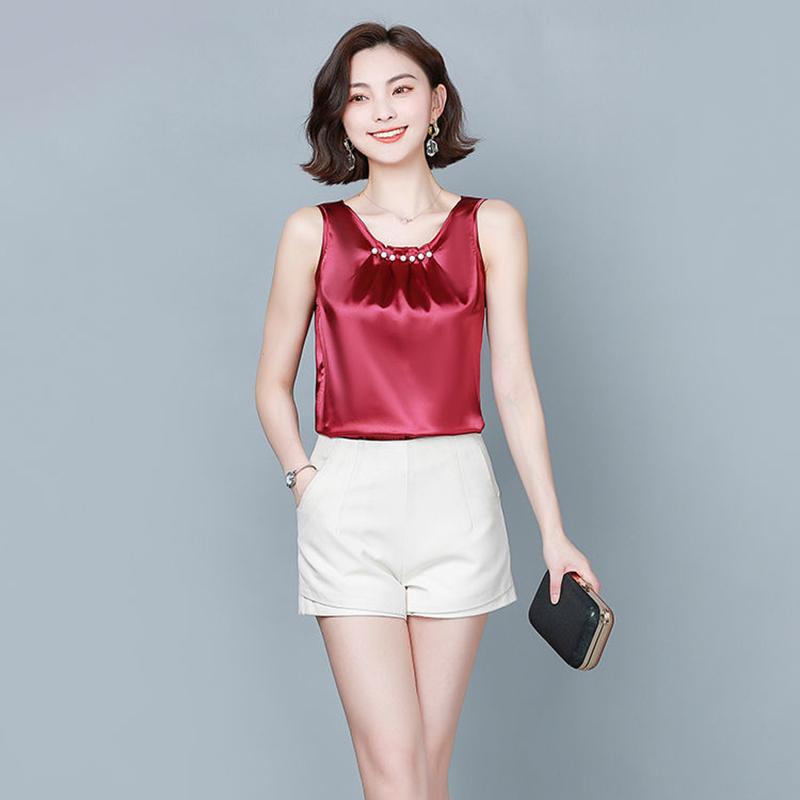 Атласный жилет без рукавов, камзол, женская одежда, жилет с кружевной строчкой внутри и снаружи весной и осенью, женская свободная нижняя рубашка в западном стиле Tide