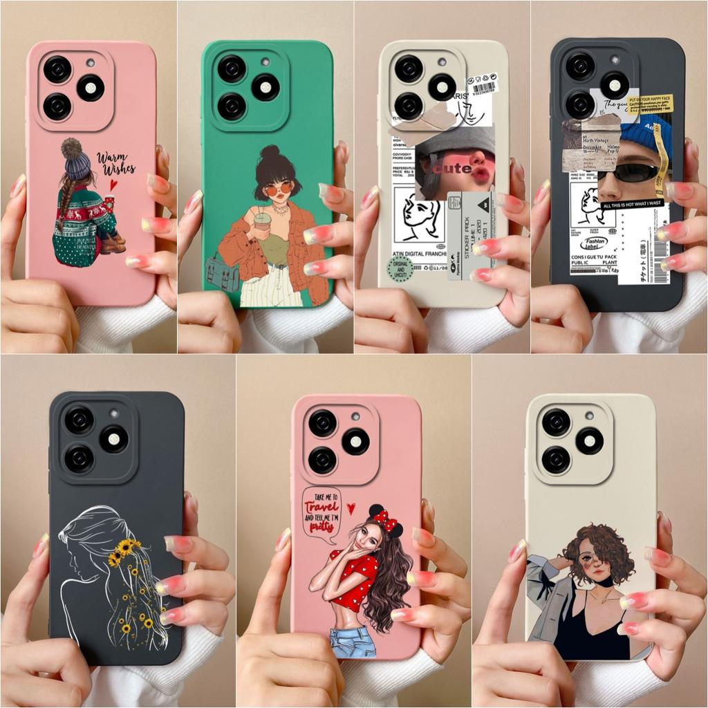 Для Tecno Pova 6 Pro 5G Pop 8 Spark 20C 20 Itel A70 A18s Чехол для телефона Модный чехол для девочек и мальчиков Высококачественный противоударный мягкий жидкий силиконовый корпус