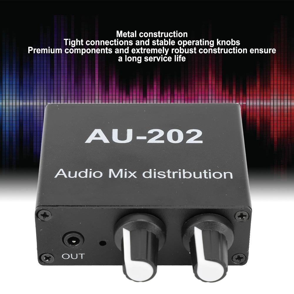 Independent Volume Control Small Sound Mixer 3.5mm Dual-Channel Stereo Mixer  For Headphone
