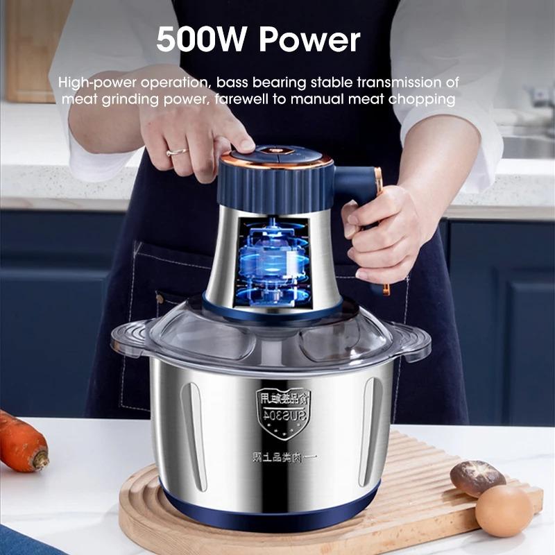 5L Electric Meat Mincer Household Large Capacity Mincing Machine Stainless Steel Meat Grinder  Kitchen Chopper Food Processor