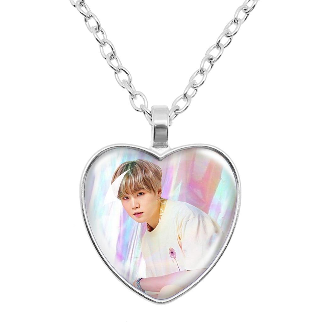 BTS Ожерелье в форме сердца, кулон BTS, украшение, подарок для фаната K-pop ARMY.