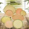 Melamine Bamboo Weave Round Plates with Yellow Edge (Set of 3)