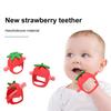 Baby Teething Toy for Babies 0-24 Months Relieve Sore Gums with Strawberry Shape Teether Food-Grade Silicone Easy-to-Clean