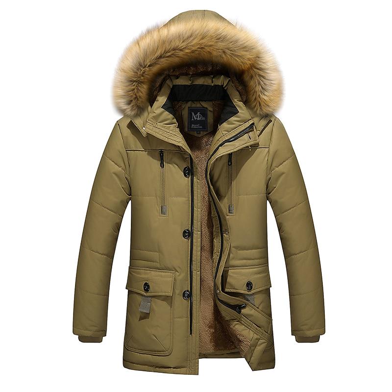 Winter Men Warm Down Jackets Thicker Hooded Wool Liner Coat