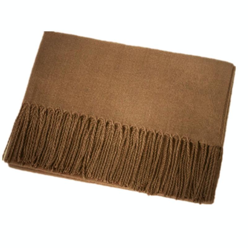 Warm Solid Color Cashmere Wool Scarf Winter Tassel Unisex Shawl Solid Color Scarf for Women