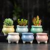 6 Pieces/Set Colorful Mini Flower Pot Succulent Plant Pot Ceramic Planter Desktop Ornament Home Decor
