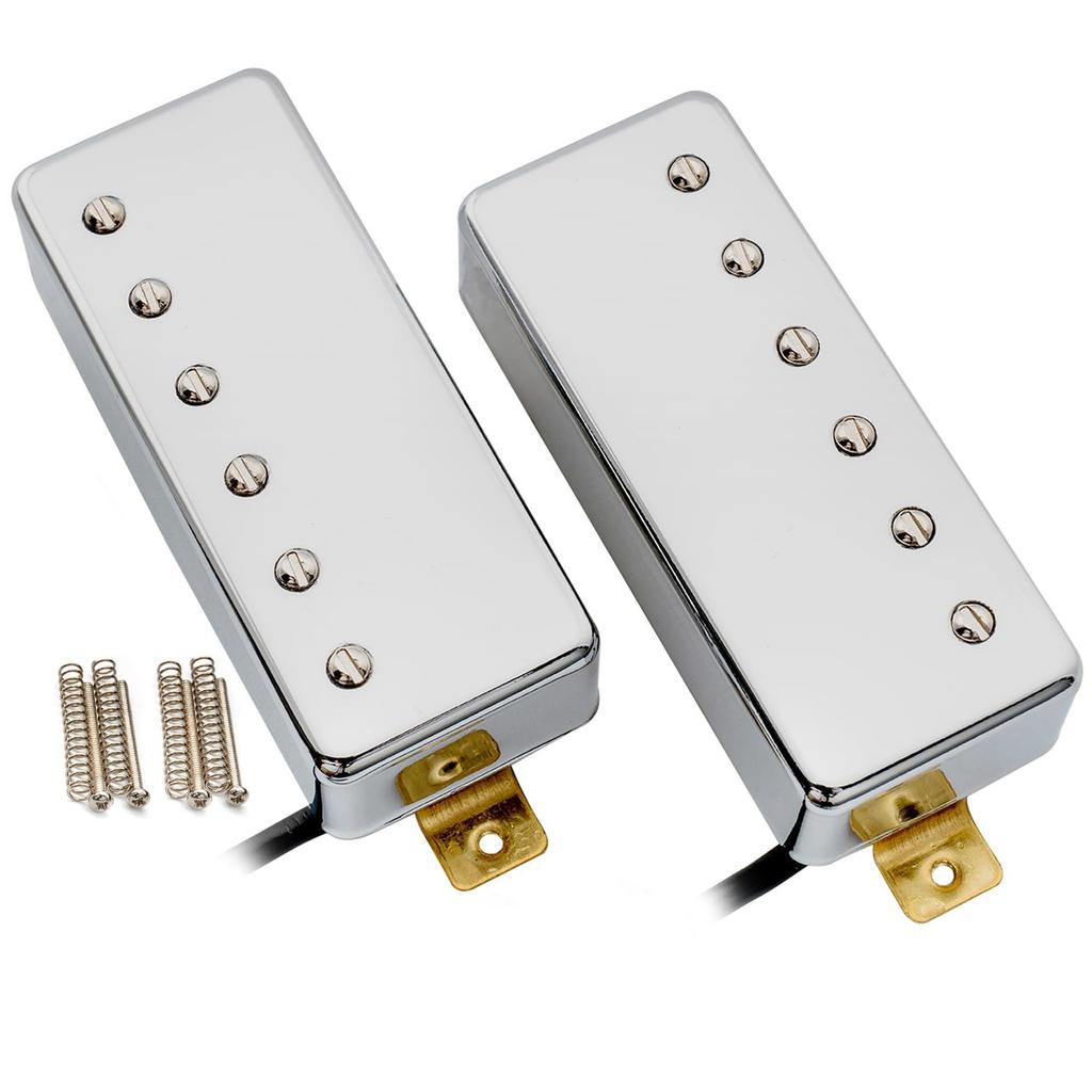 Artec MLA97 Alnico 5 Covered Mini Humbucker Pickup PU Set for Electric Chrome Neck/Bridge Guitar,