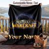 Custom Text Flannel Throw Blanket, Lightweight Cozy Bed Sofa BlanketWorld of Warcraft